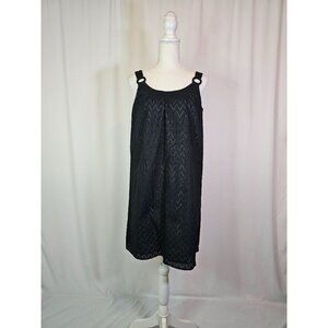 Ann Taylor Loft Mini Sun Dress, Size 6, Black Eyelet, Sleeveless, Lightweight